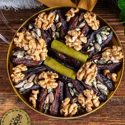 Antep Fıstıklı | Ezmeli | Cevizli Hurma Tabağı 350 g