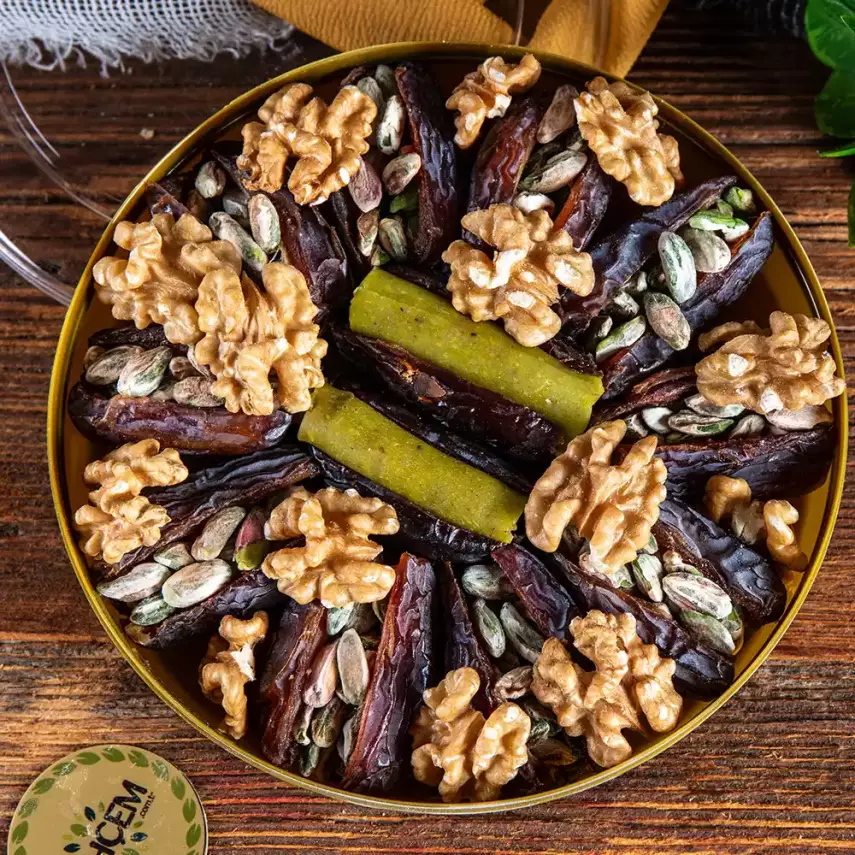 Antep Fıstıklı | Ezmeli | Cevizli Hurma Tabağı 350 g - 1