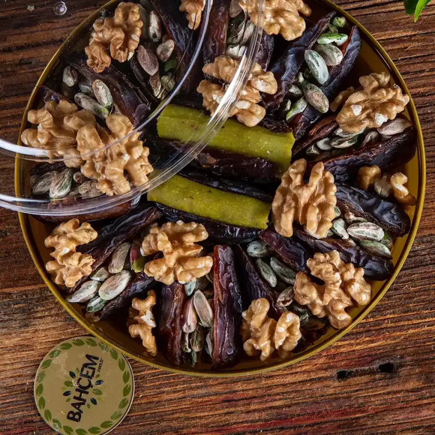 Antep Fıstıklı | Ezmeli | Cevizli Hurma Tabağı 350 g - 3