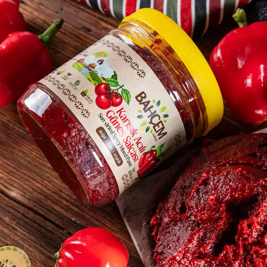 Antep Usulü Karışık Acılı Salça ( Acı Biber-Domates) - 3