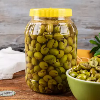 Antep Usulü Nizip Kırma Çekirdeksiz Yeşil Zeytin 1500 cc Bidon - 3