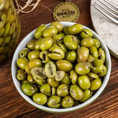 Antep Usulü Nizip Kırma Çekirdeksiz Yeşil Zeytin 4500 cc Bidon - 2