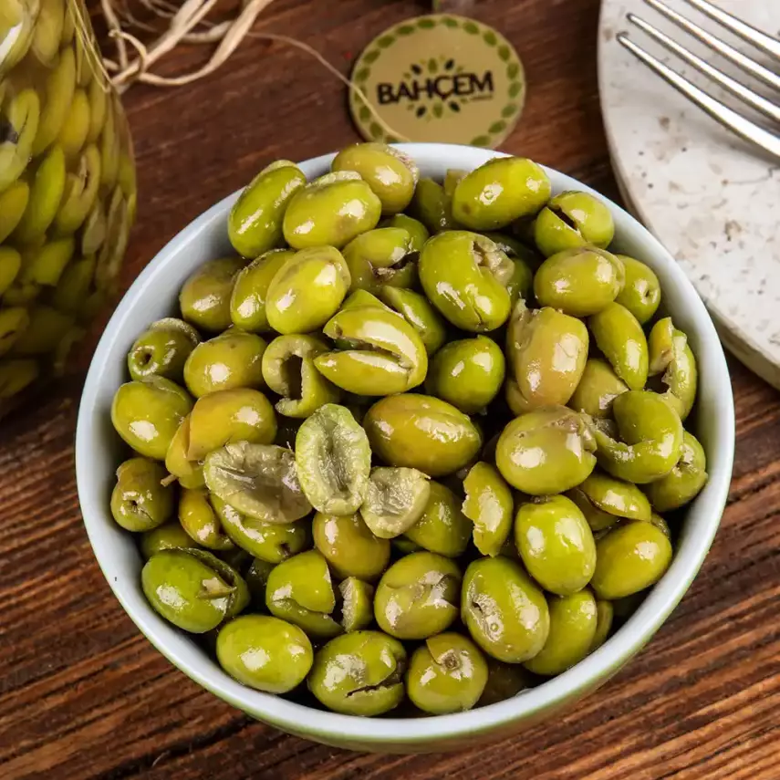 Antep Usulü Nizip Kırma Çekirdeksiz Yeşil Zeytin 4500 cc Bidon - 2