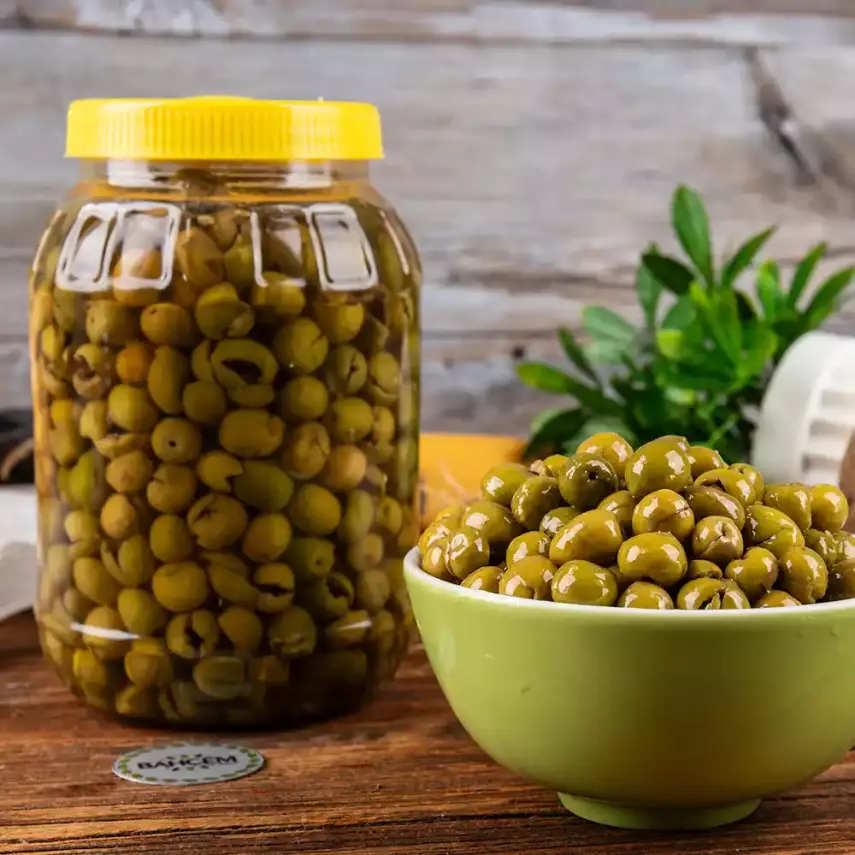 Antep Usulü Çekirdeksiz Barak Yeşil Zeytin 1500 cc  - 1