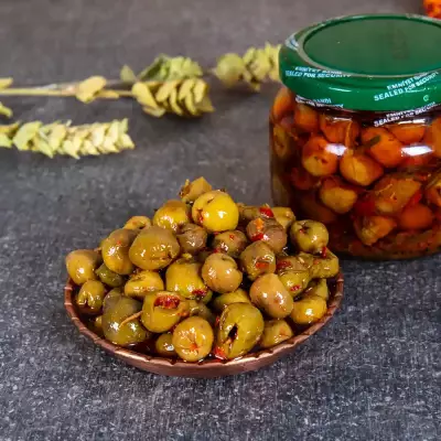 Dağ Kekikli Yeşil Zeytin Salatası 350 g Kavanoz