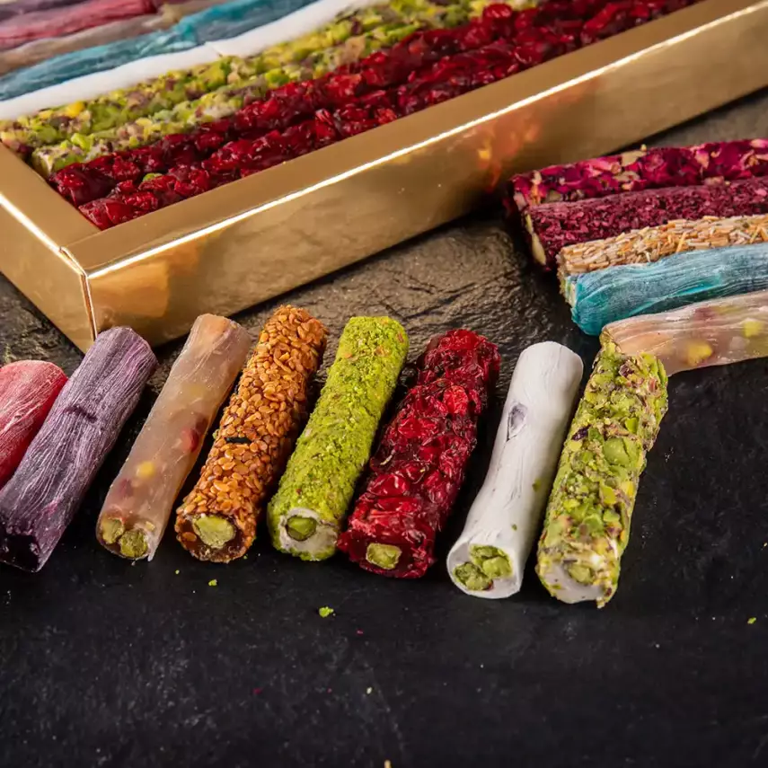 Fitil Antep Fıstıklı Karışık Çeşnili Lokum 800 G Lüks Kutu - 3