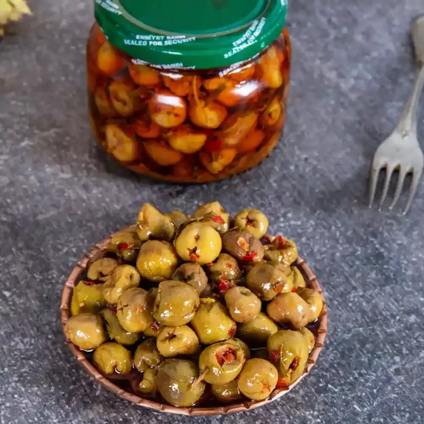 Soslu Yeşil Zeytin Kavurması 350 g Kavanoz - 2