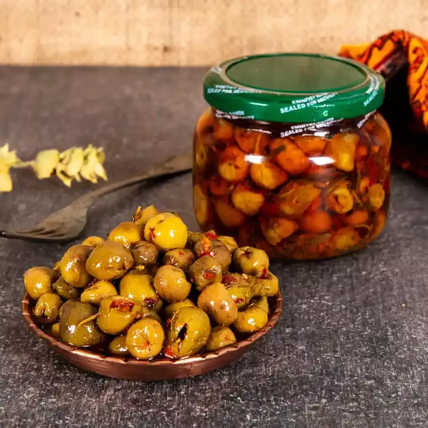 Soslu Yeşil Zeytin Kavurması 350 g Kavanoz - 4