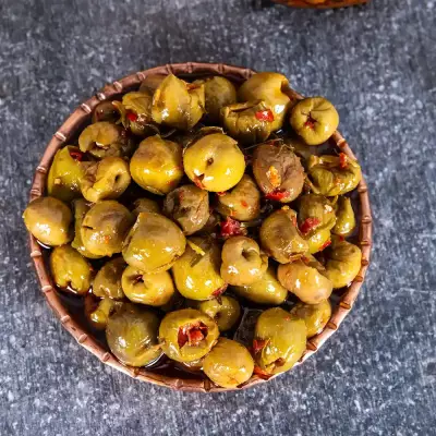 Soslu Yeşil Zeytin Kavurması 350 g Kavanoz - 3