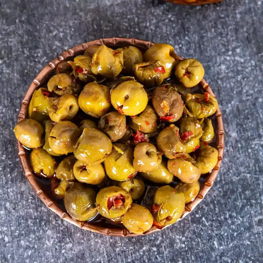 Soslu Yeşil Zeytin Kavurması 350 g Kavanoz - 3